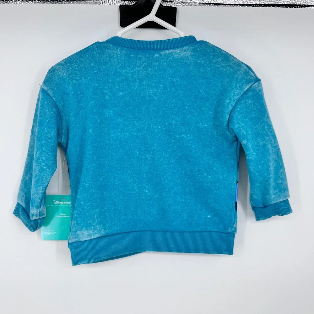 Disney Baby Sweatshirt Shorts Set Kids 3-6M Teal‎ Mickey Donald Goofy Pluto